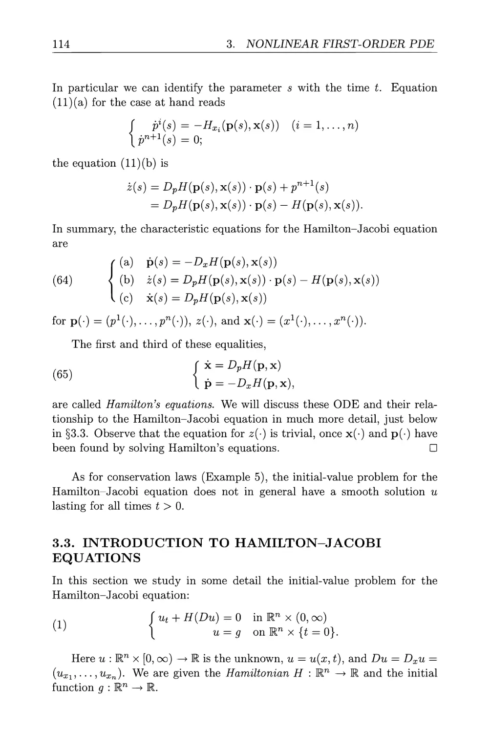 3.3. Introduction to Hamilton-Jacobi equations