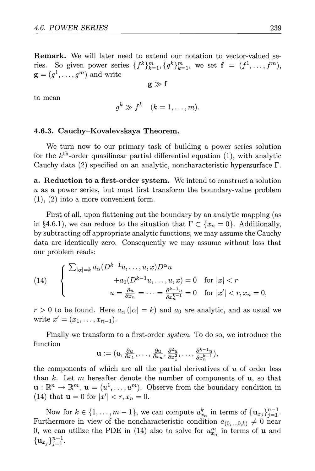 4.6.3. Cauchy-Kovalevskaya Theorem