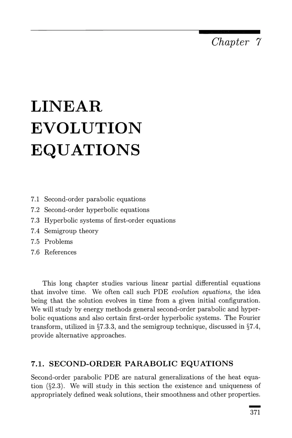 7. Linear Evolution Equations