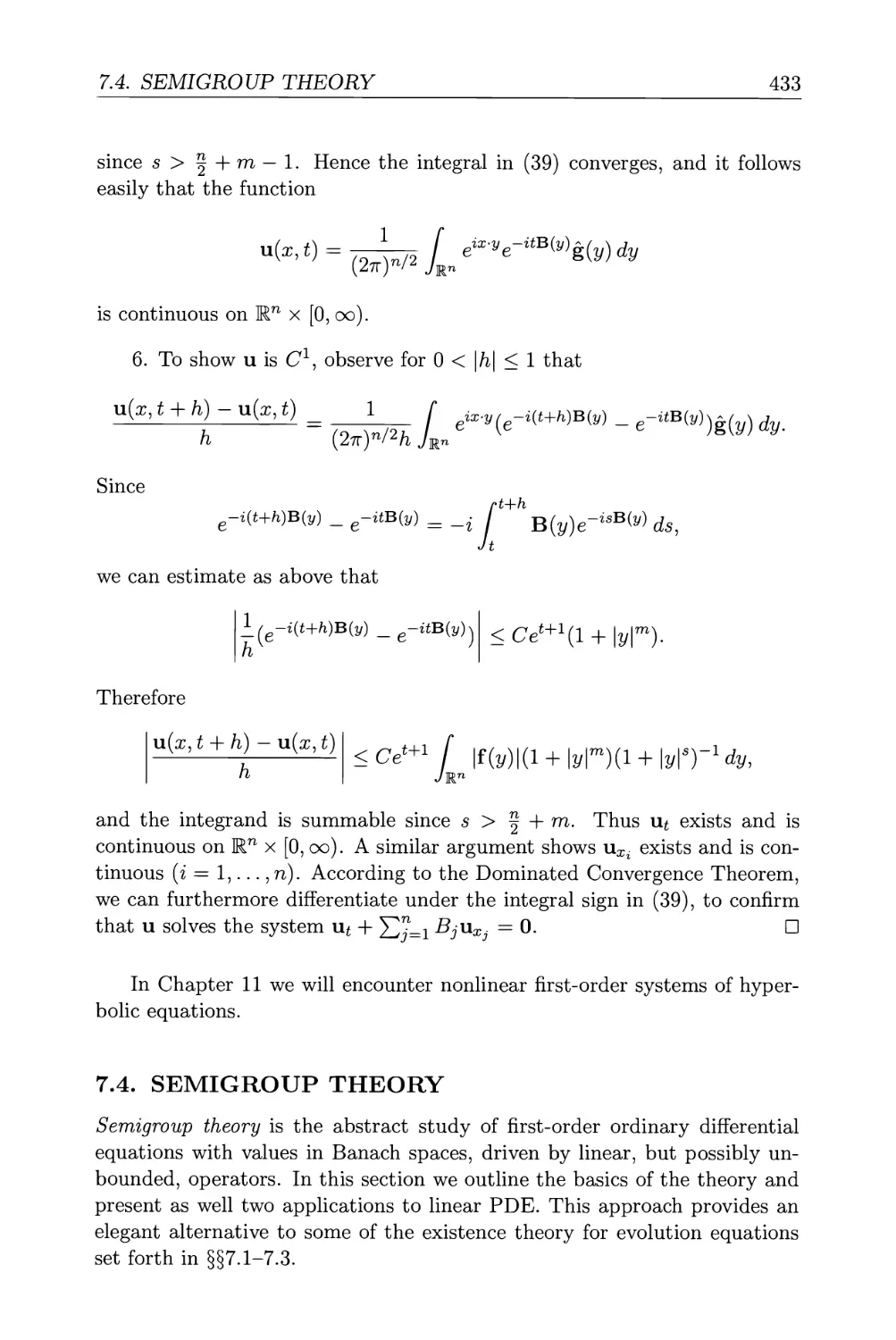 7.4. Semigroup theory