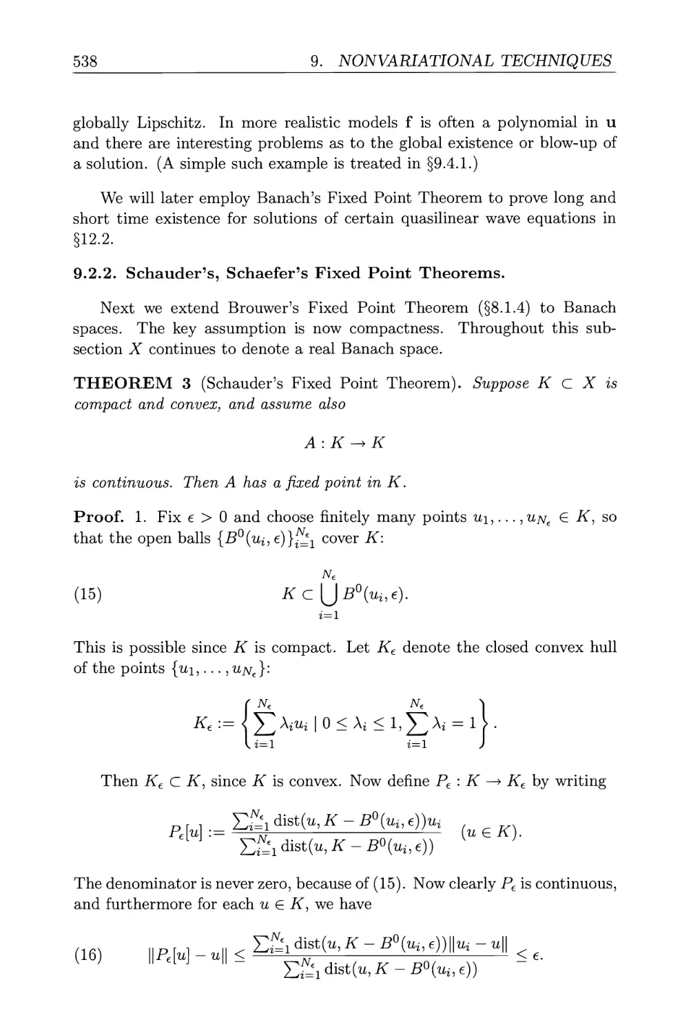 9.2.2. Schauder's, Schaefer's Fixed Point Theorems