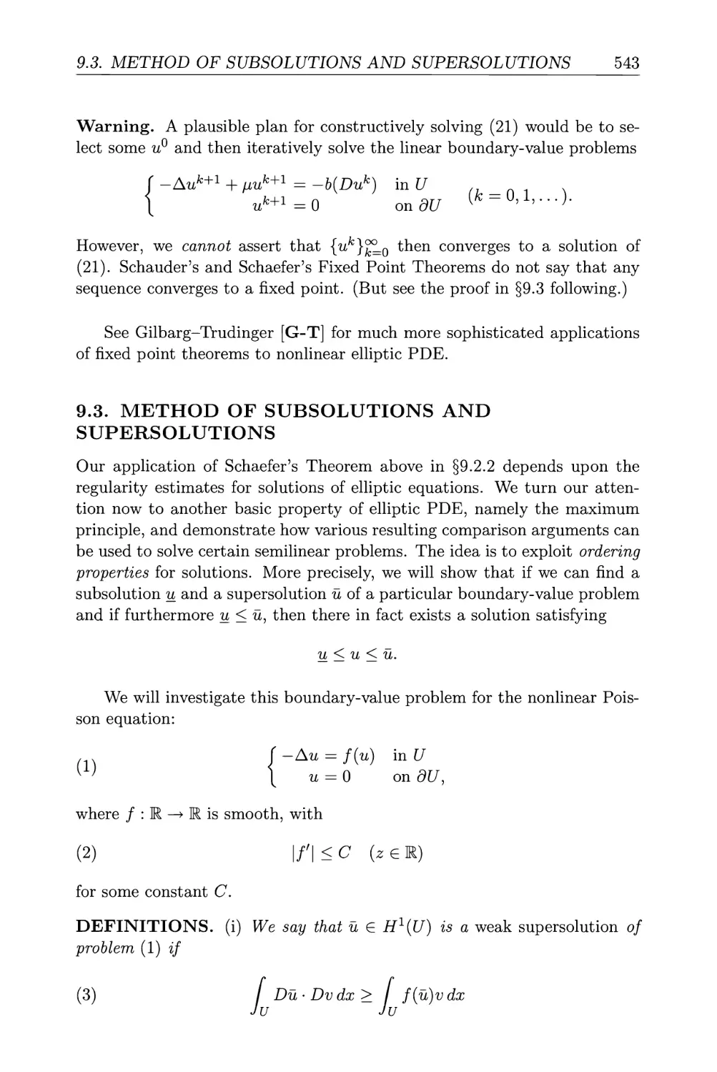 9.3. Method of subsolutions and supersolutions