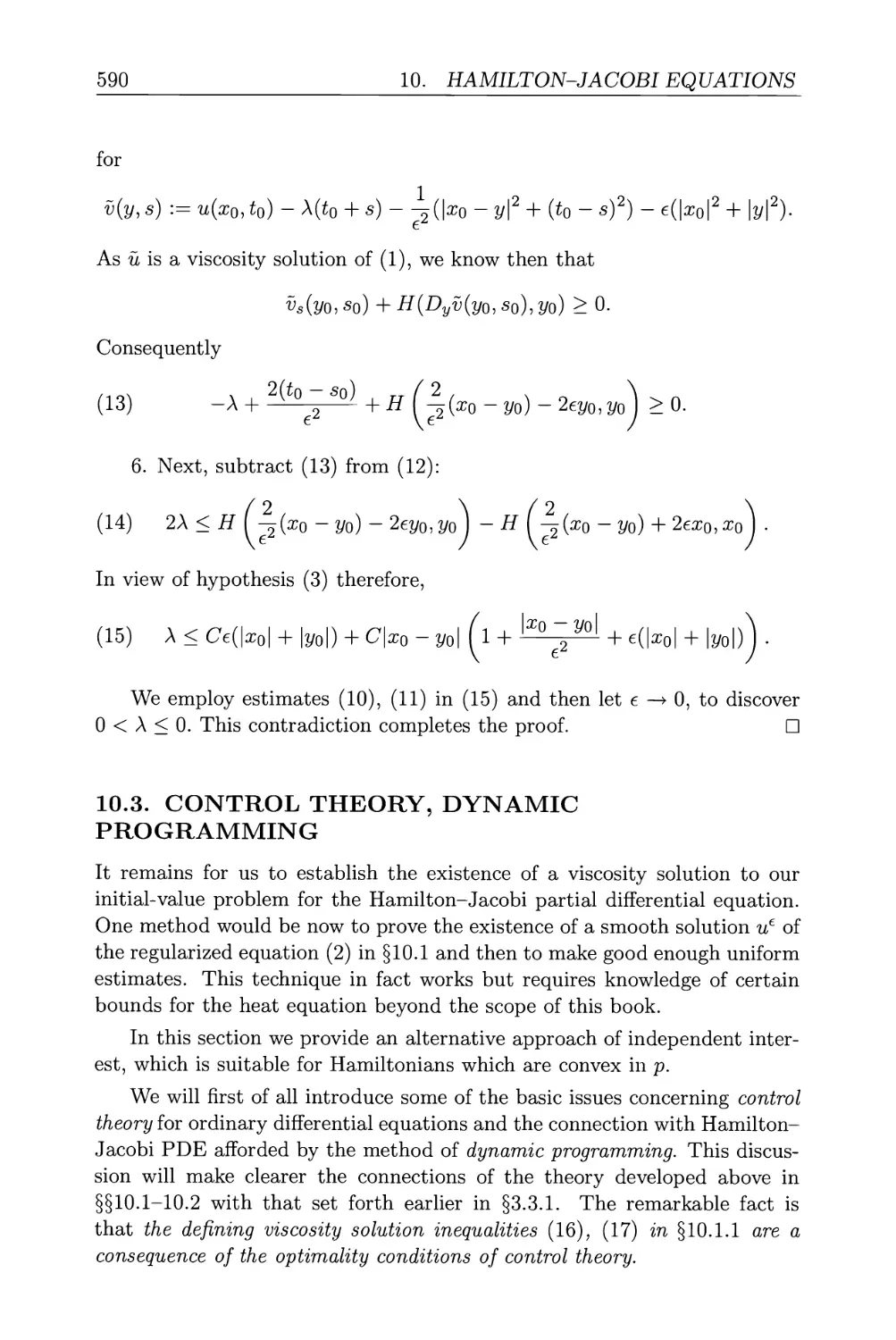 10.3. Control theory, dynamic programming