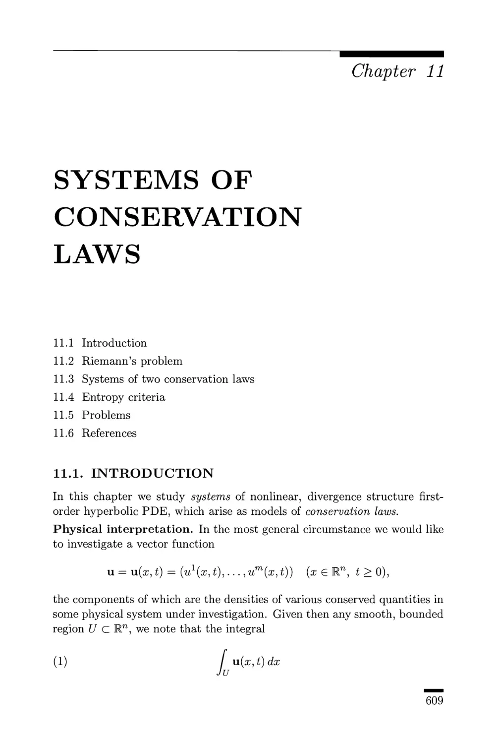 11. Systems of Conservation Laws