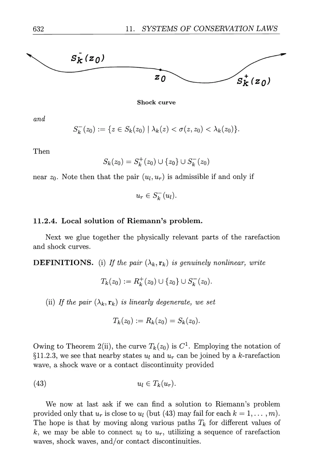11.2.4. Local solution of Riemann's problem