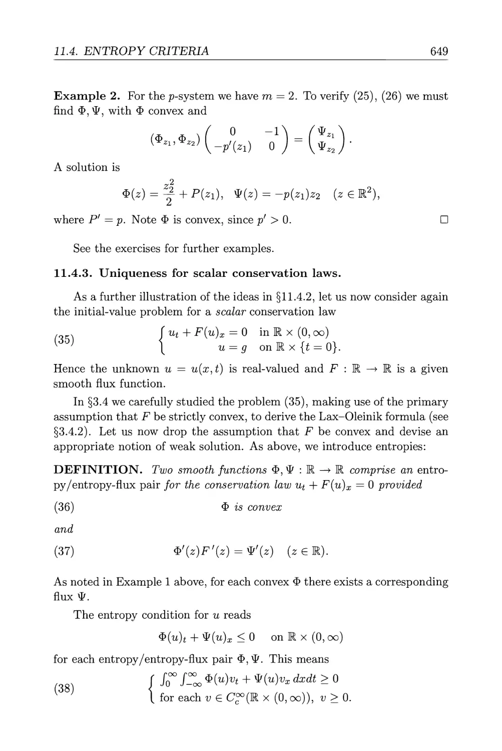 11.4.3. Uniqueness for scalar conservation laws