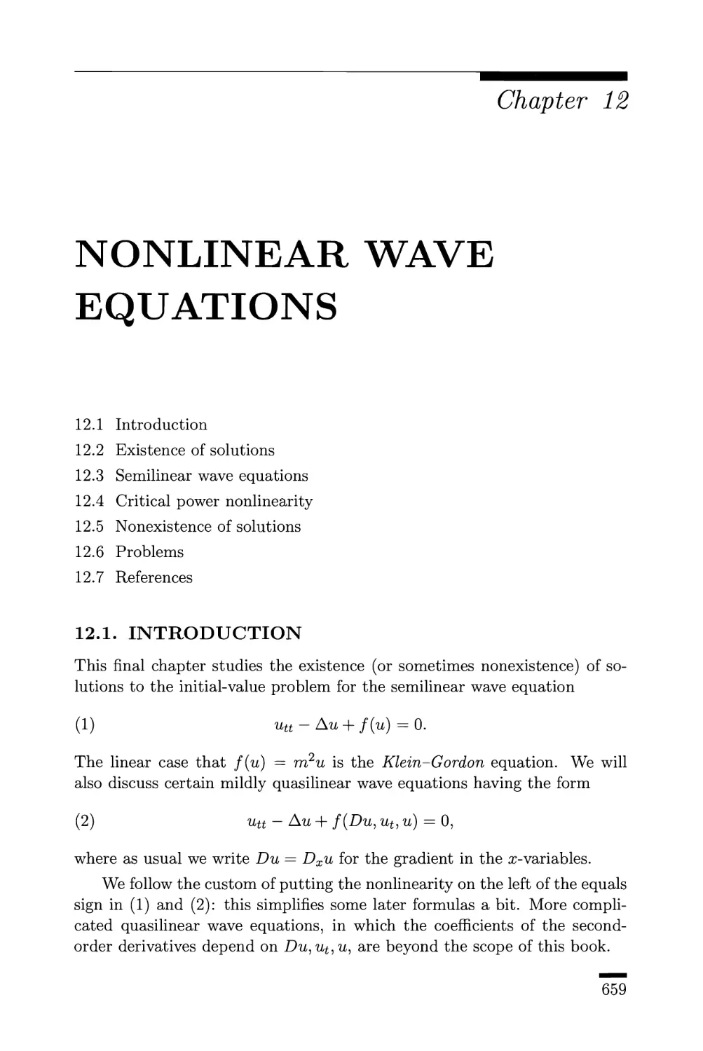 12. Nonlinear Wave Equations