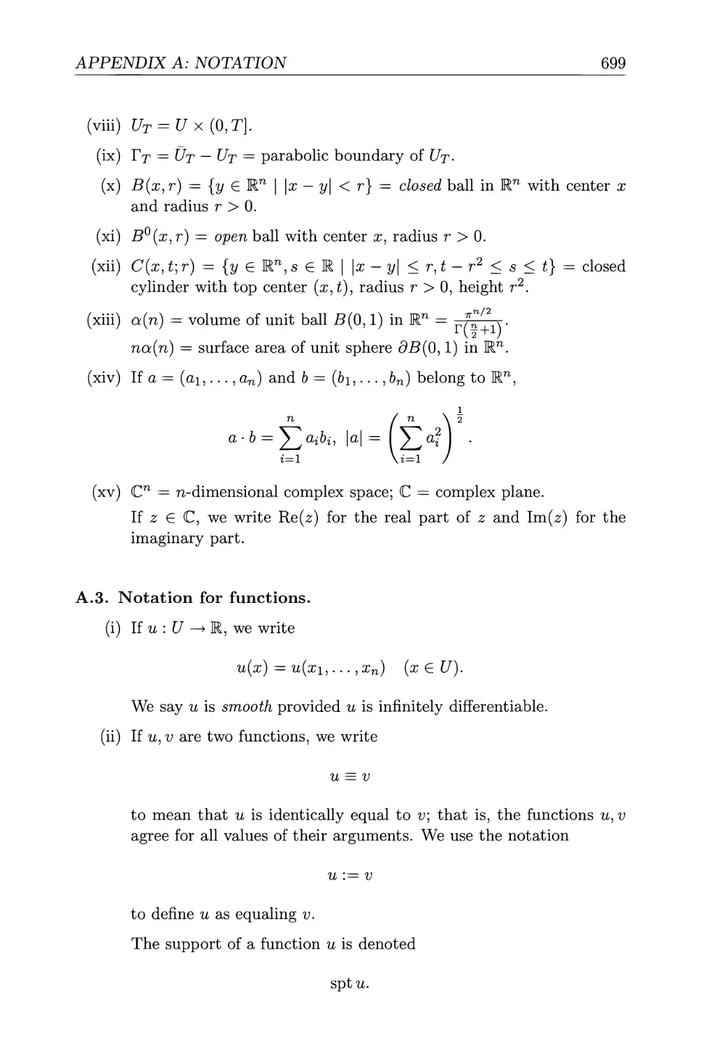 A.3. Notation for functions