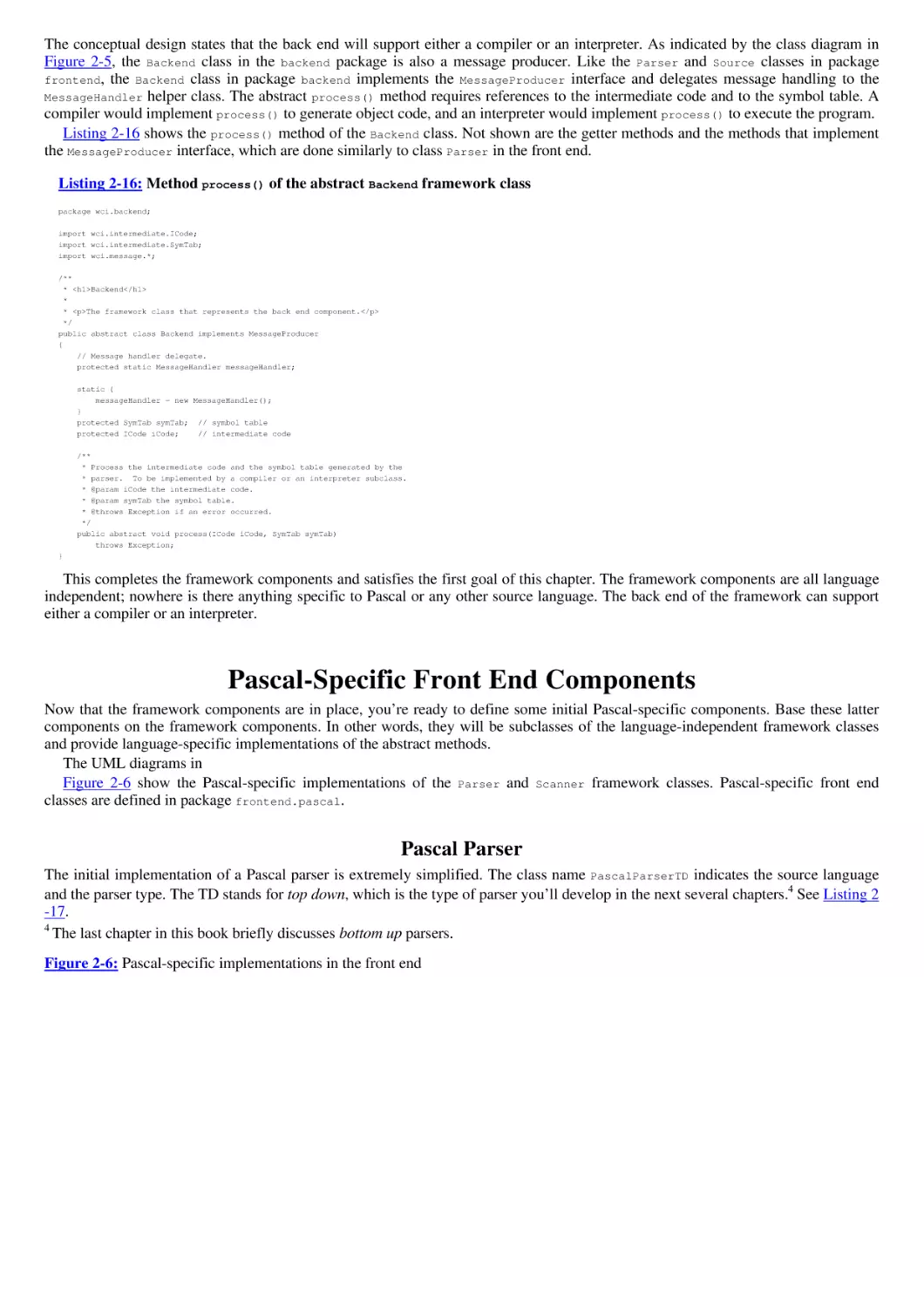 Pascal-Specific Front End Components