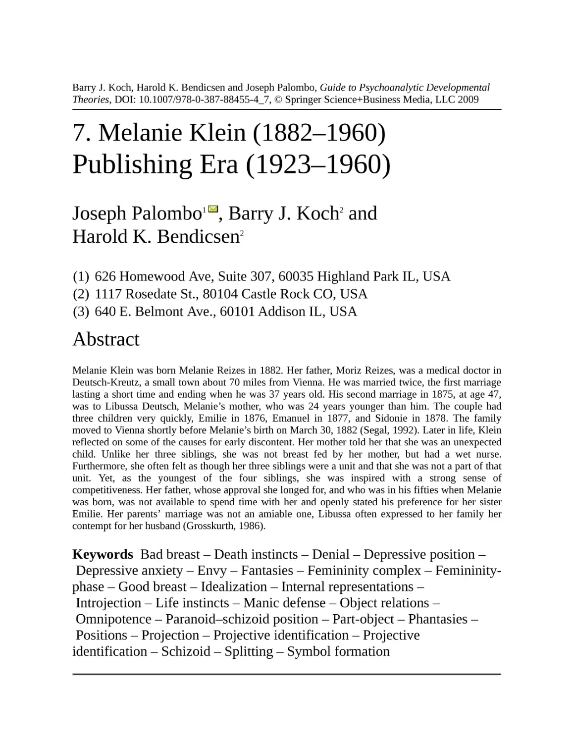 7 Melanie Klein (1882–1960)