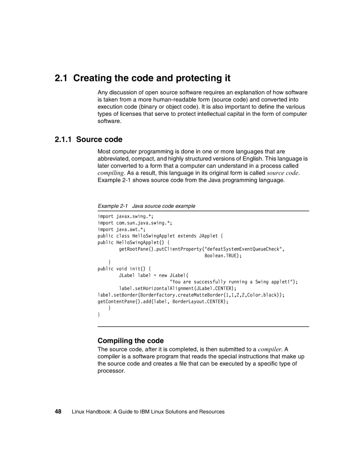 2.1 Creating the code and protecting it
2.1.1 Source code