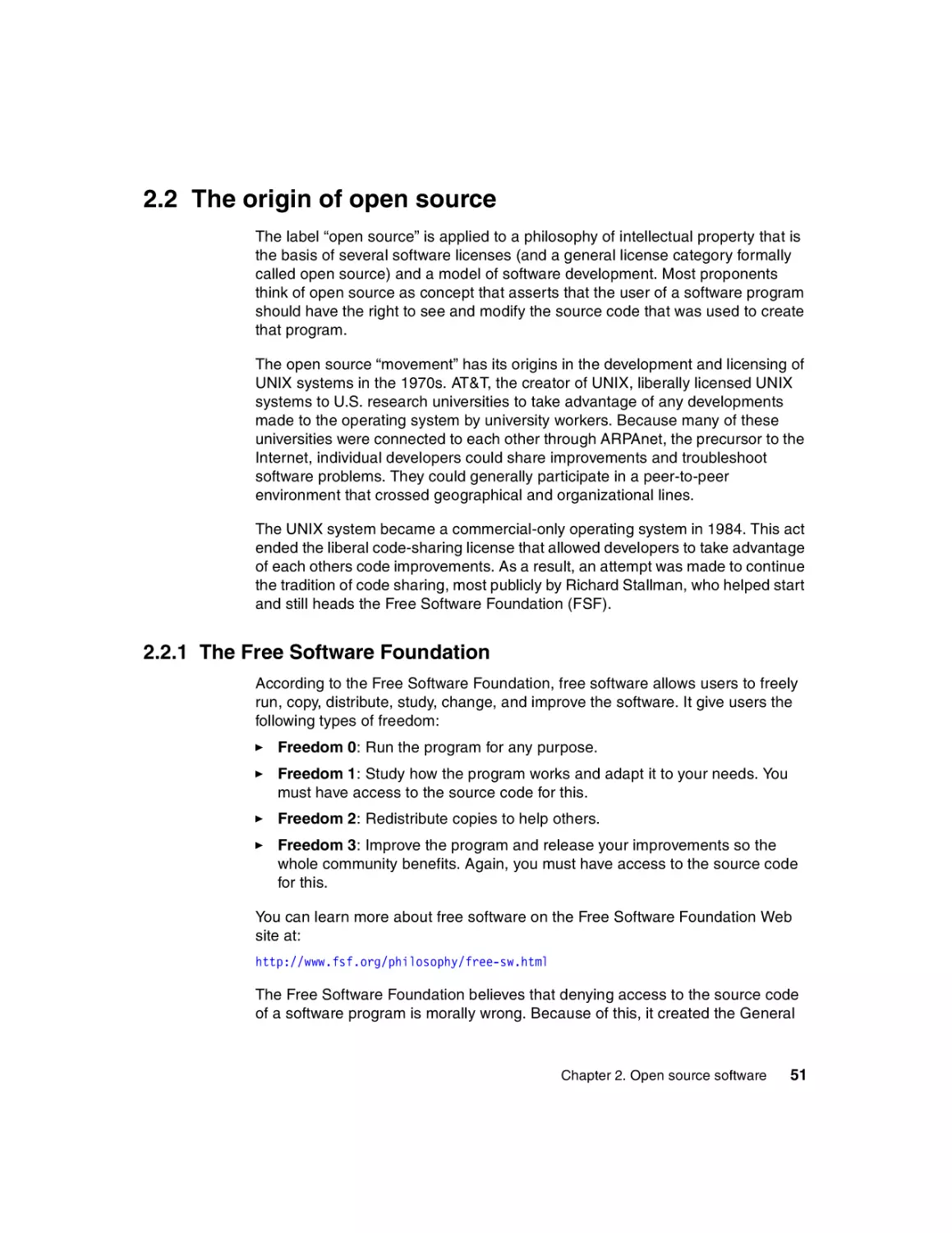 2.2 The origin of open source
2.2.1 The Free Software Foundation