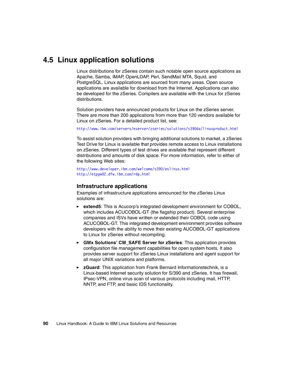 4.5 Linux application solutions