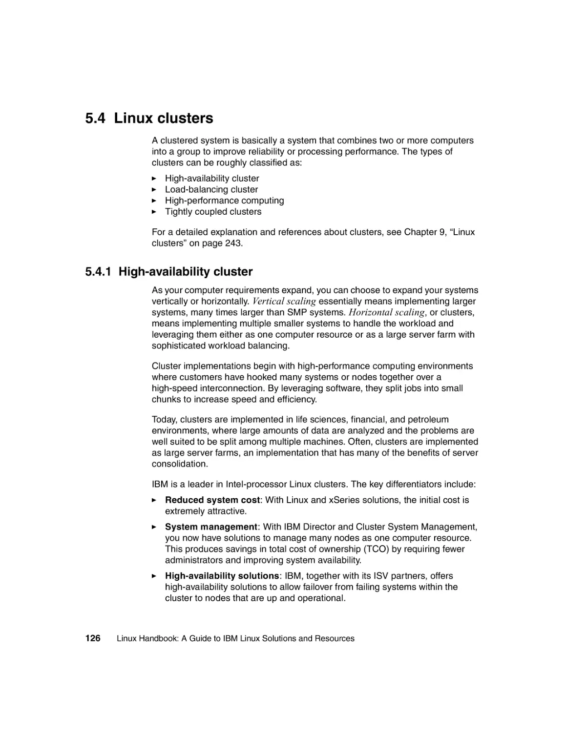 5.4 Linux clusters
5.4.1 High-availability cluster