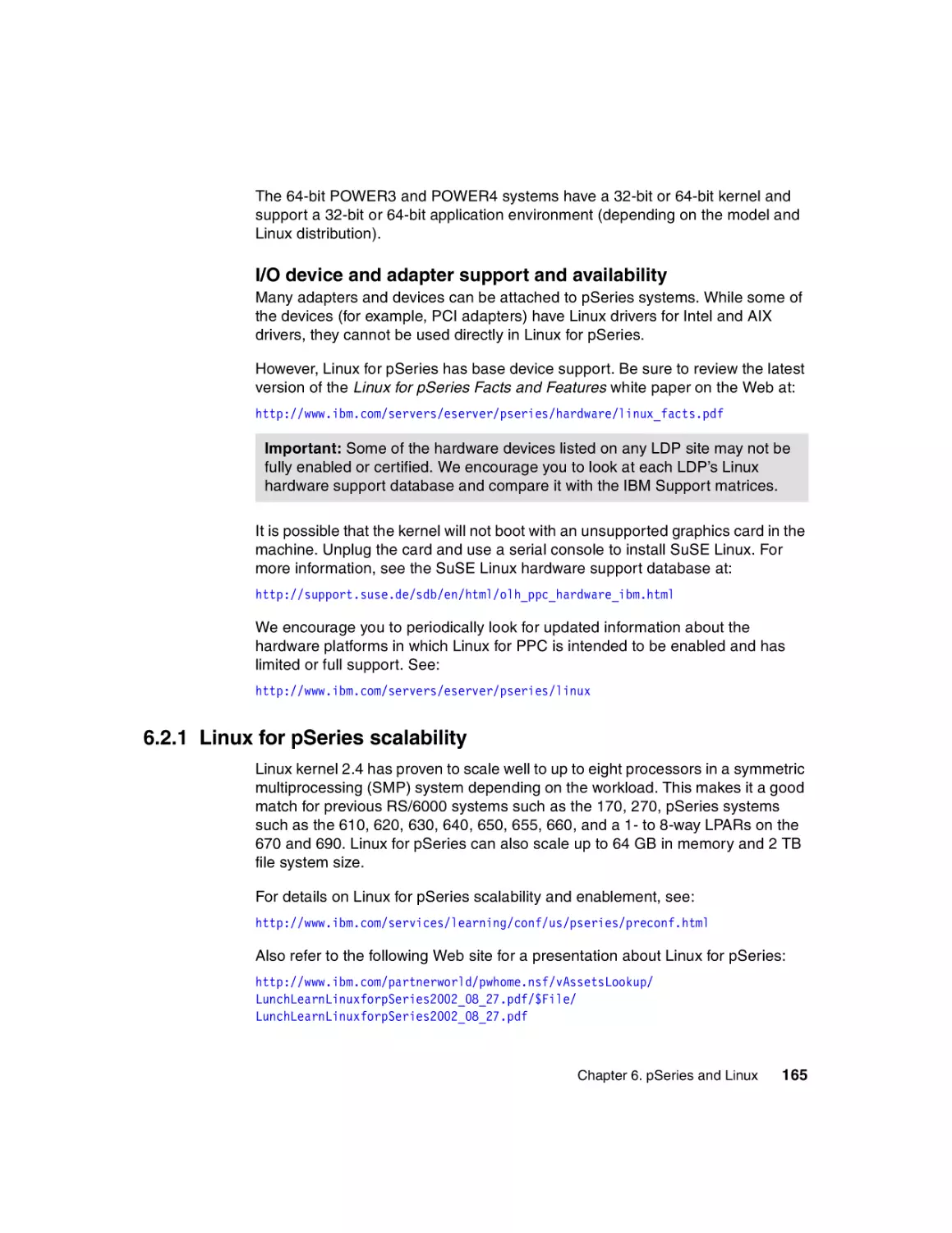 6.2.1 Linux for pSeries scalability