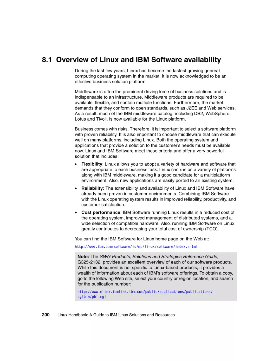 8.1 Overview of Linux and IBM Software availability