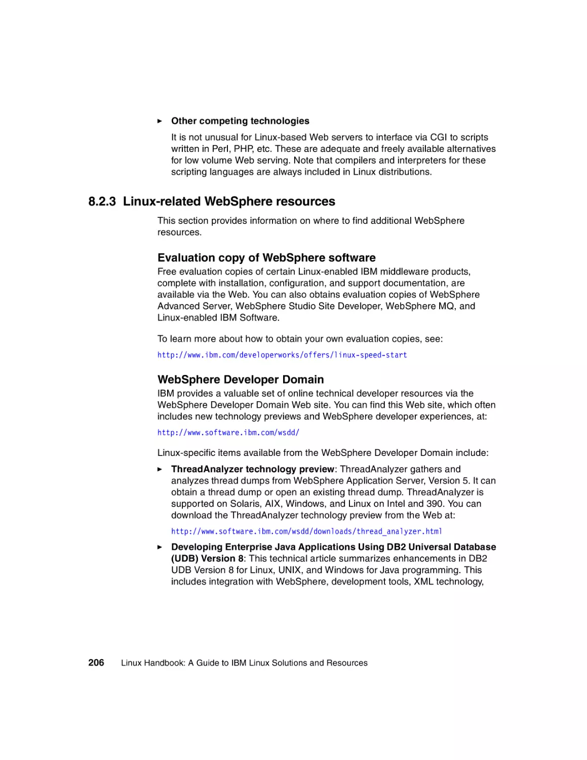 8.2.3 Linux-related WebSphere resources