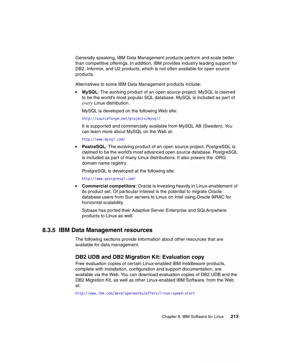 8.3.5 IBM Data Management resources