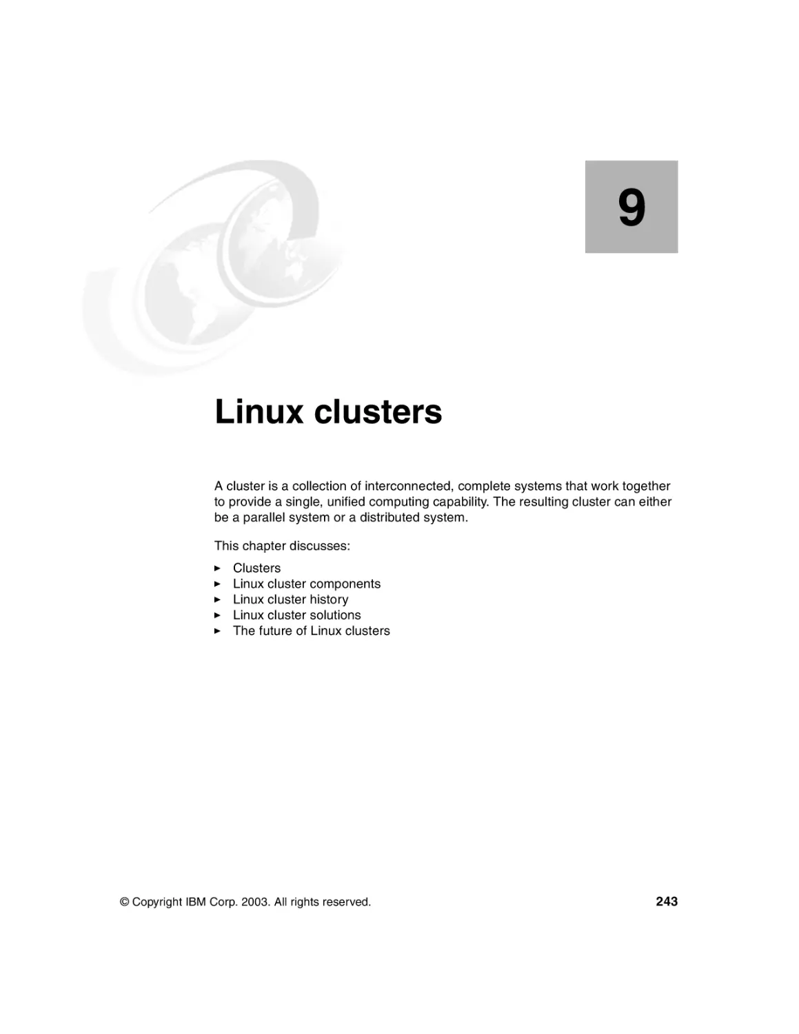 Chapter 9. Linux clusters