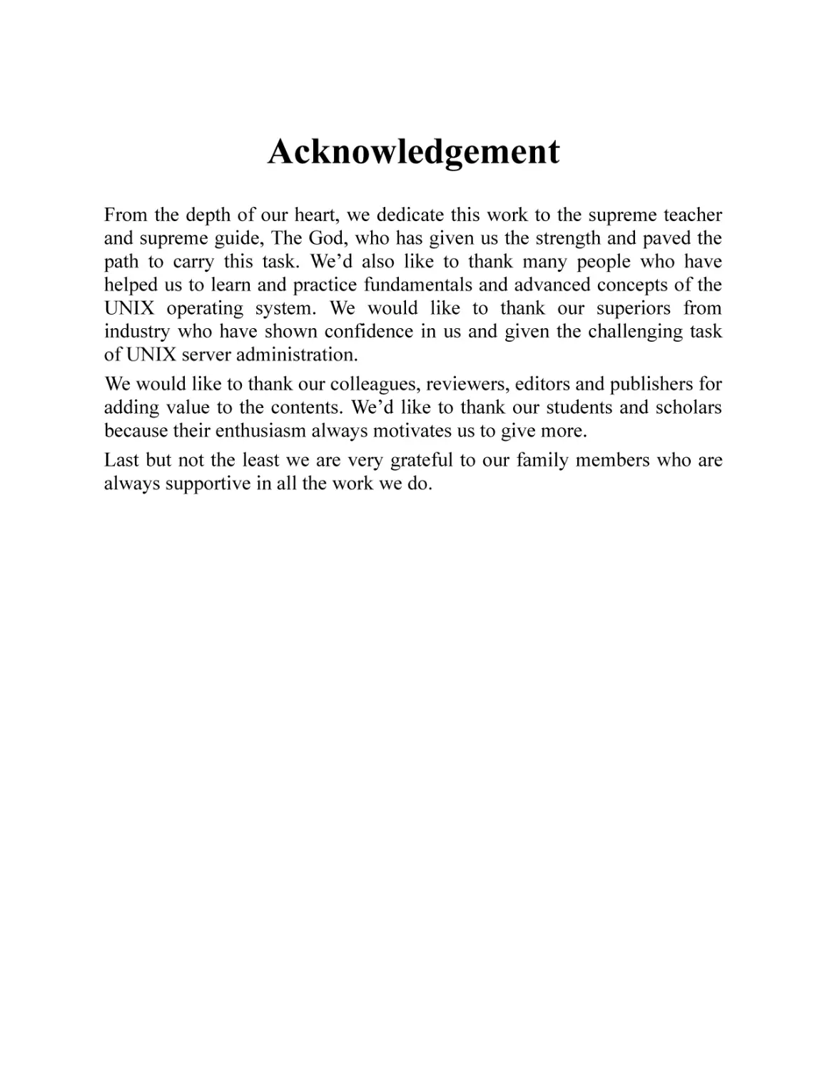 Acknowledgement