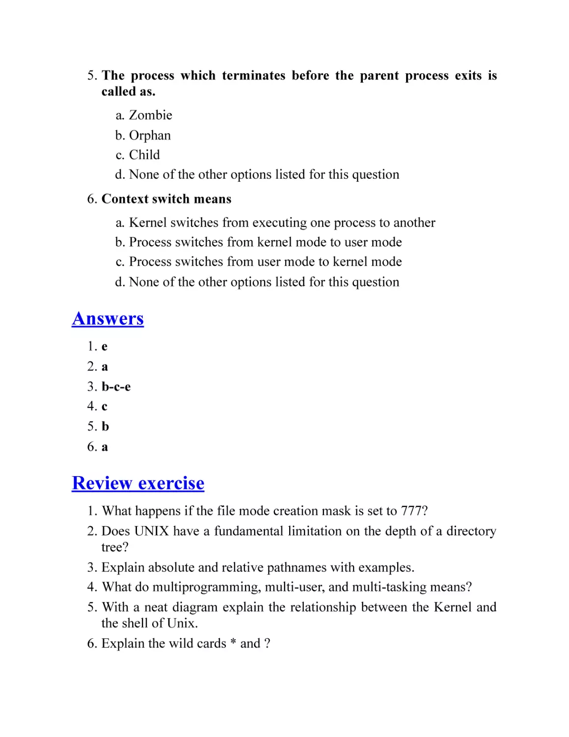 Answers
Review exercise