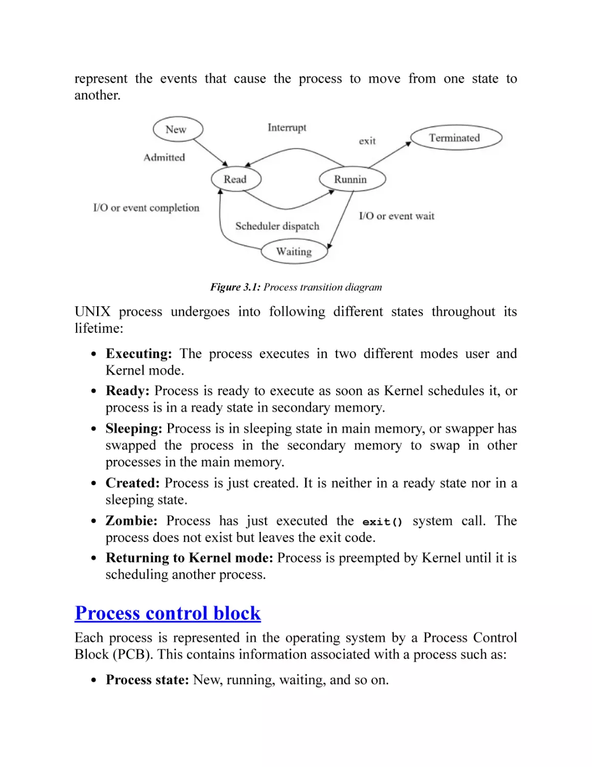 Process control block