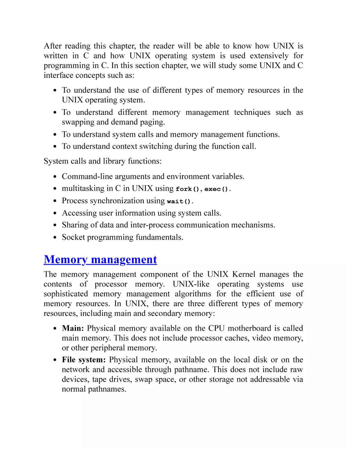 Memory management