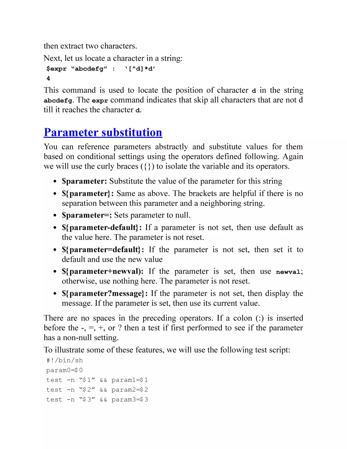 Parameter substitution