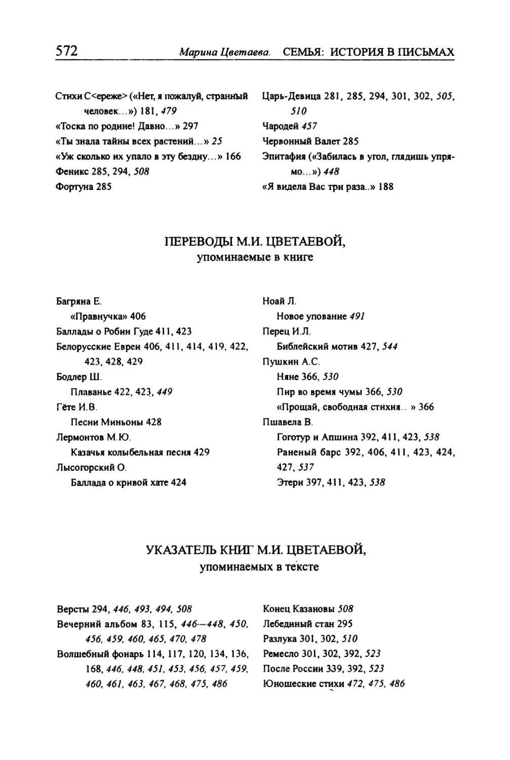 Переводы М.И. Цветаевой, упоминаемые в книге
Указатель книг М.И. Цветаевой, упоминаемых в тексте