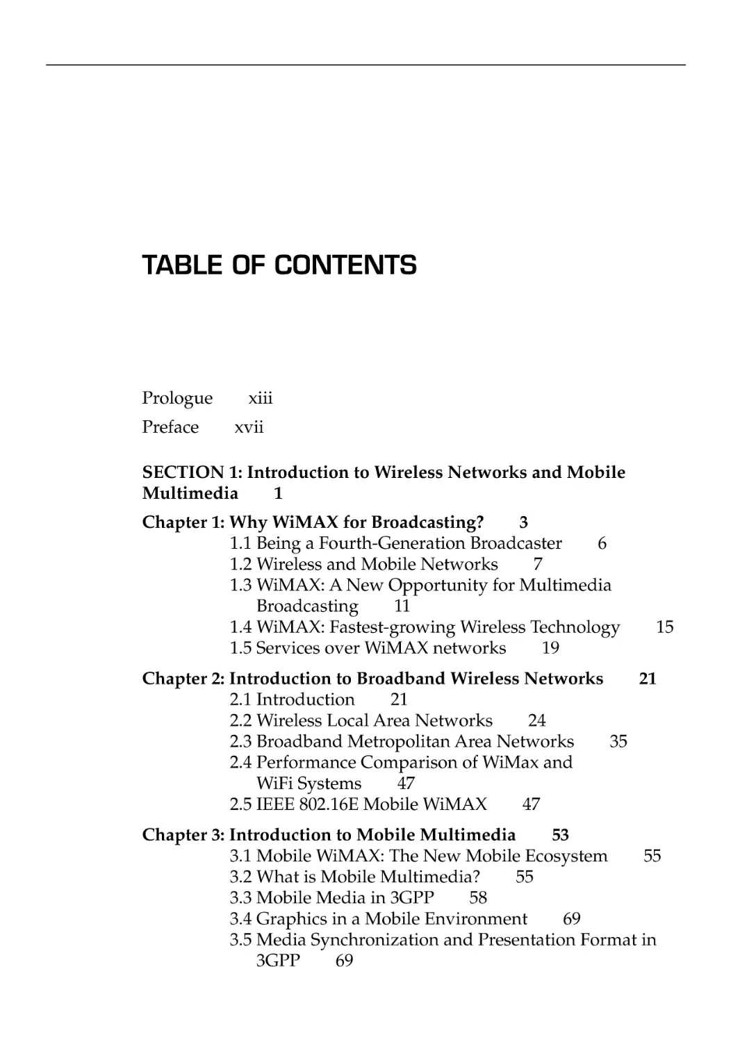 Table of Contents