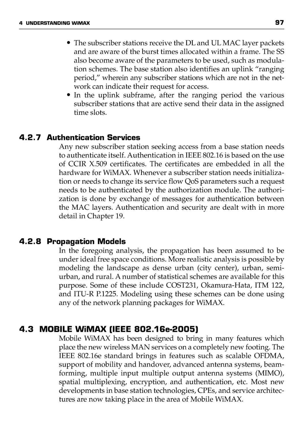 4.3 Mobile WiMax (IEEE 802.16e-2005)