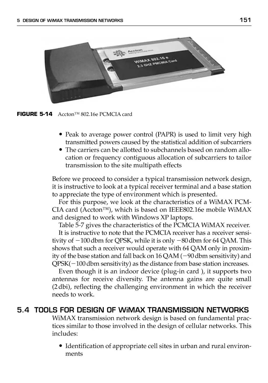 5.4 Tools for Design of WiMAX Transmission Networks