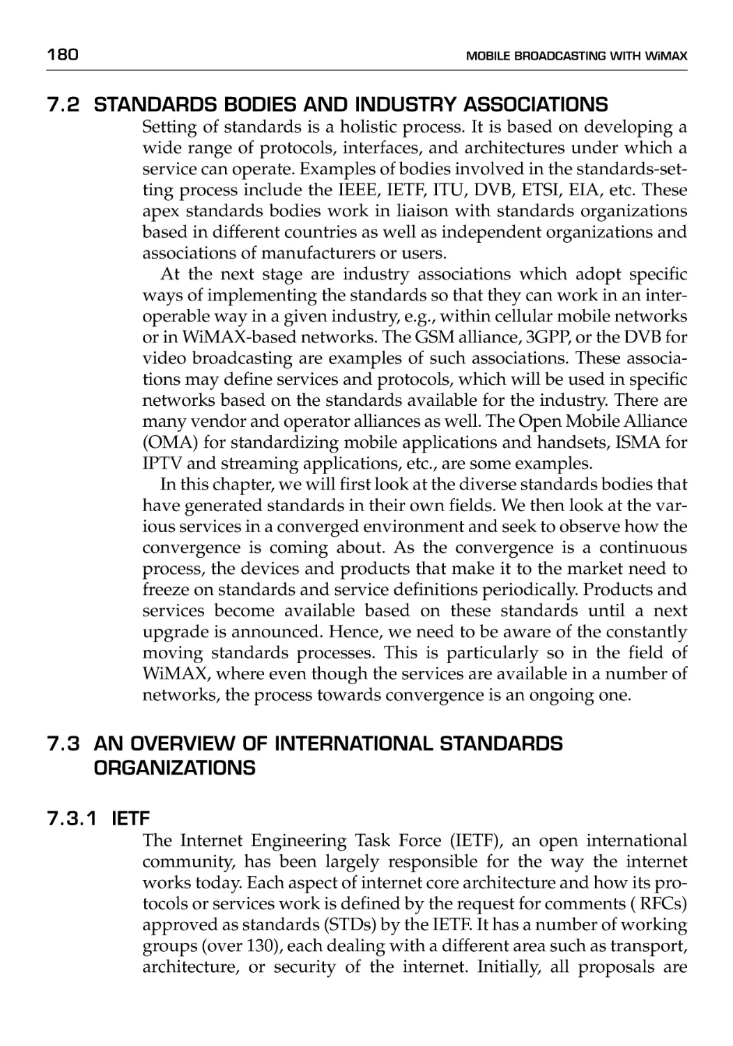 7.2 Standards Bodies and Industry Associations
7.3 An Overview of International Standards Organizations