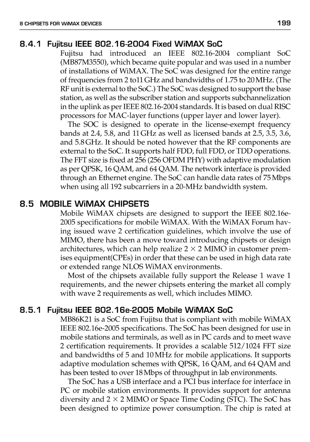8.5 Mobile WiMAX Chipsets