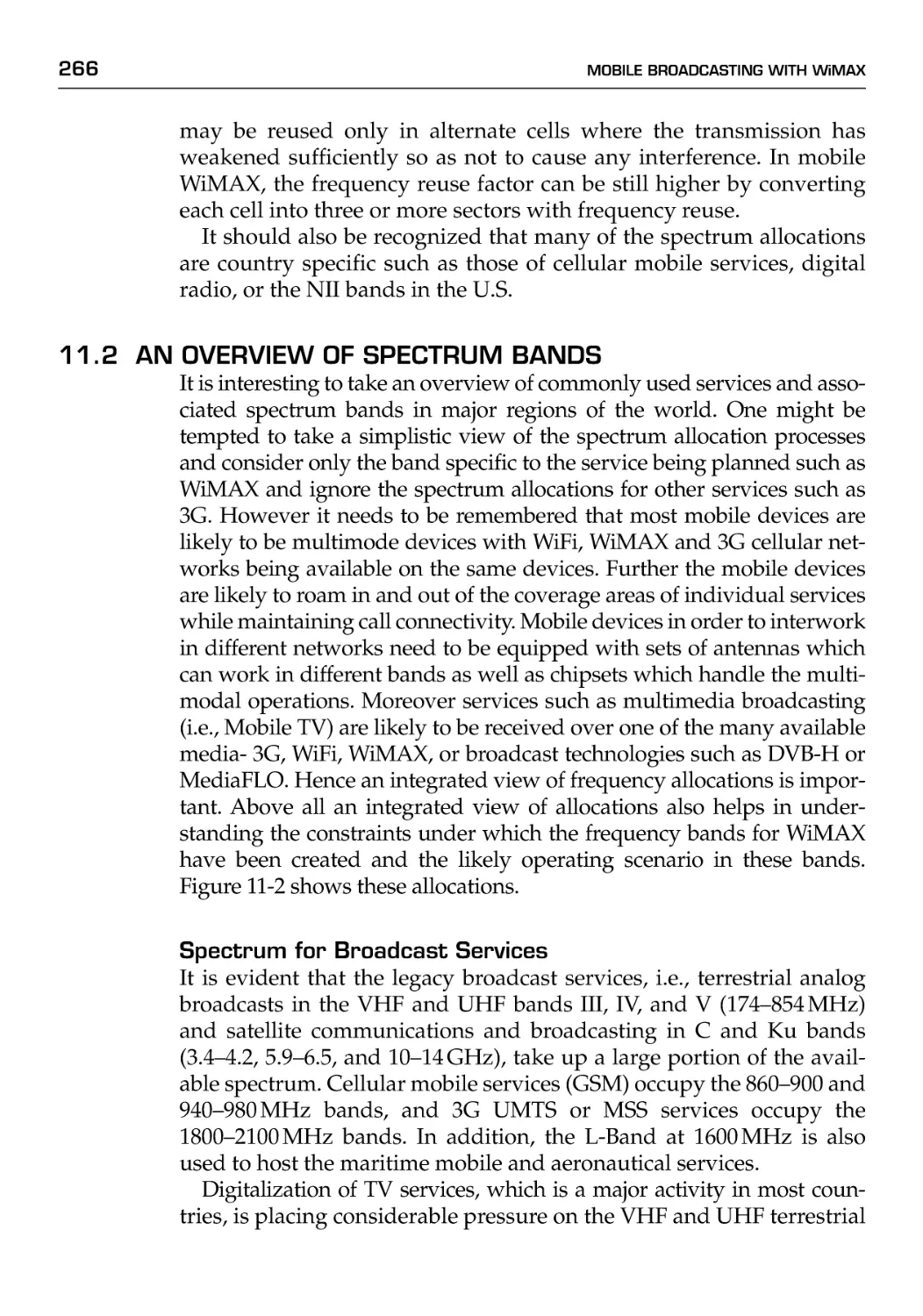 11.2 An overview of spectrum bands