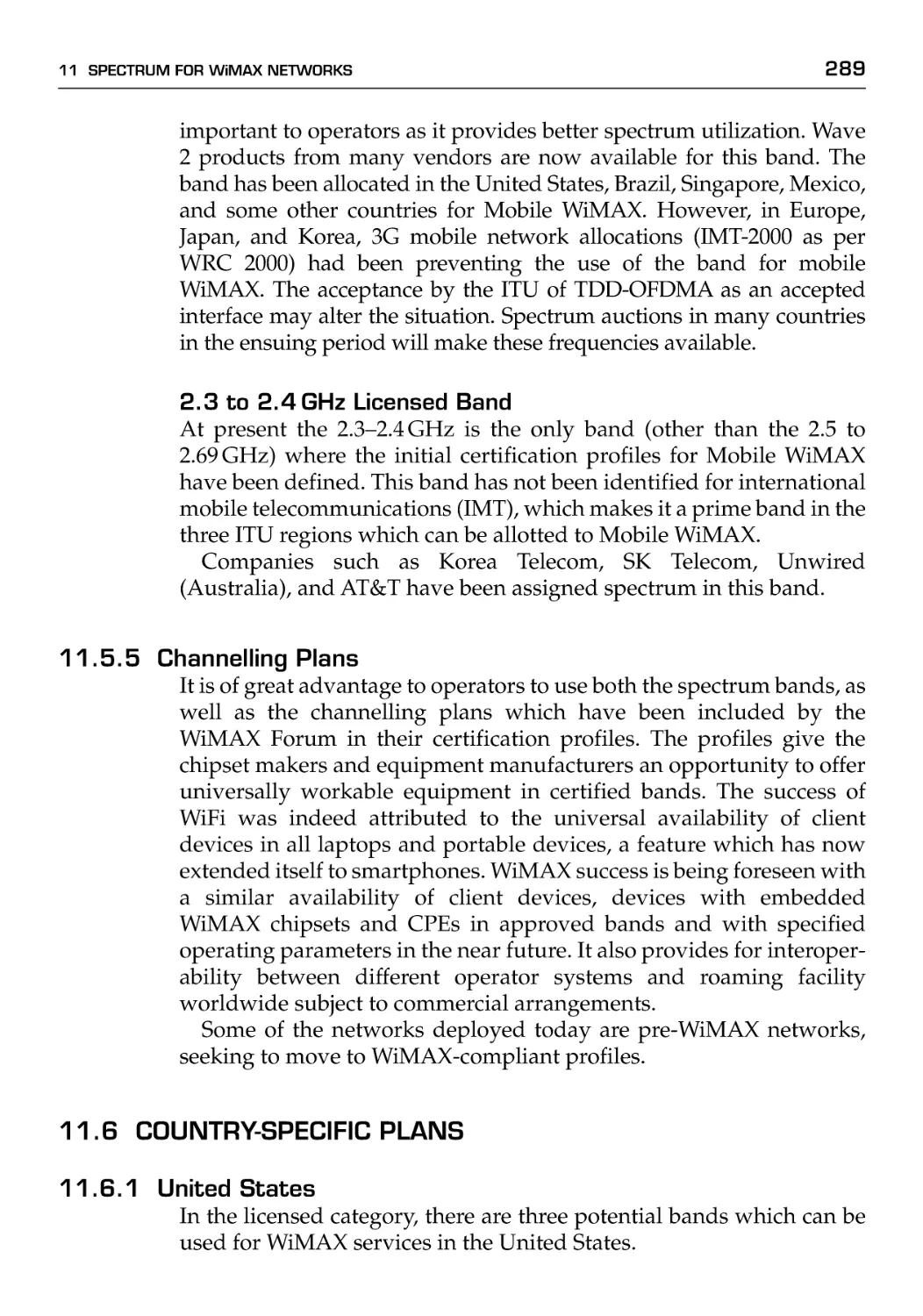 11.6 Country-specific Plans