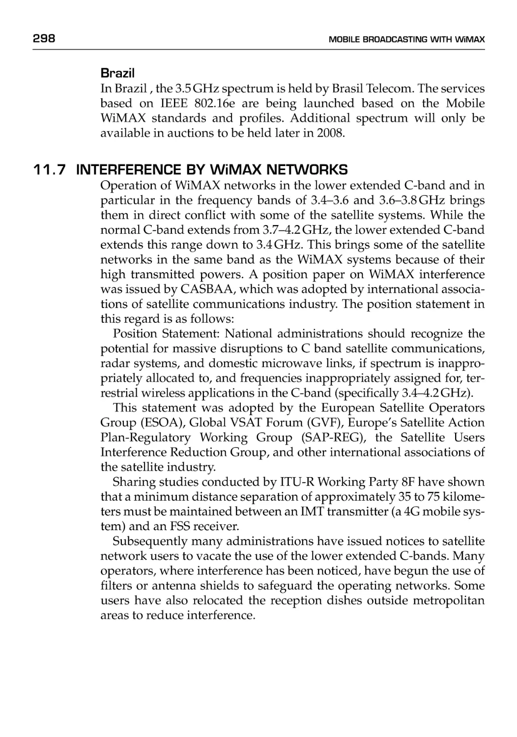 11.7 Interference by WiMAX Networks