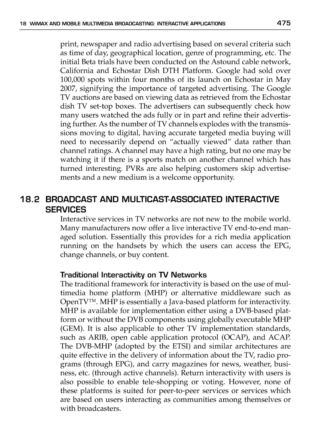 18.2 Broadcast and Multicast-Associated Interactive Services