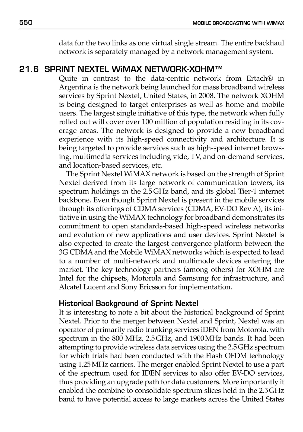 21.6 Sprint Nextel WiMAX Network-XOHM™