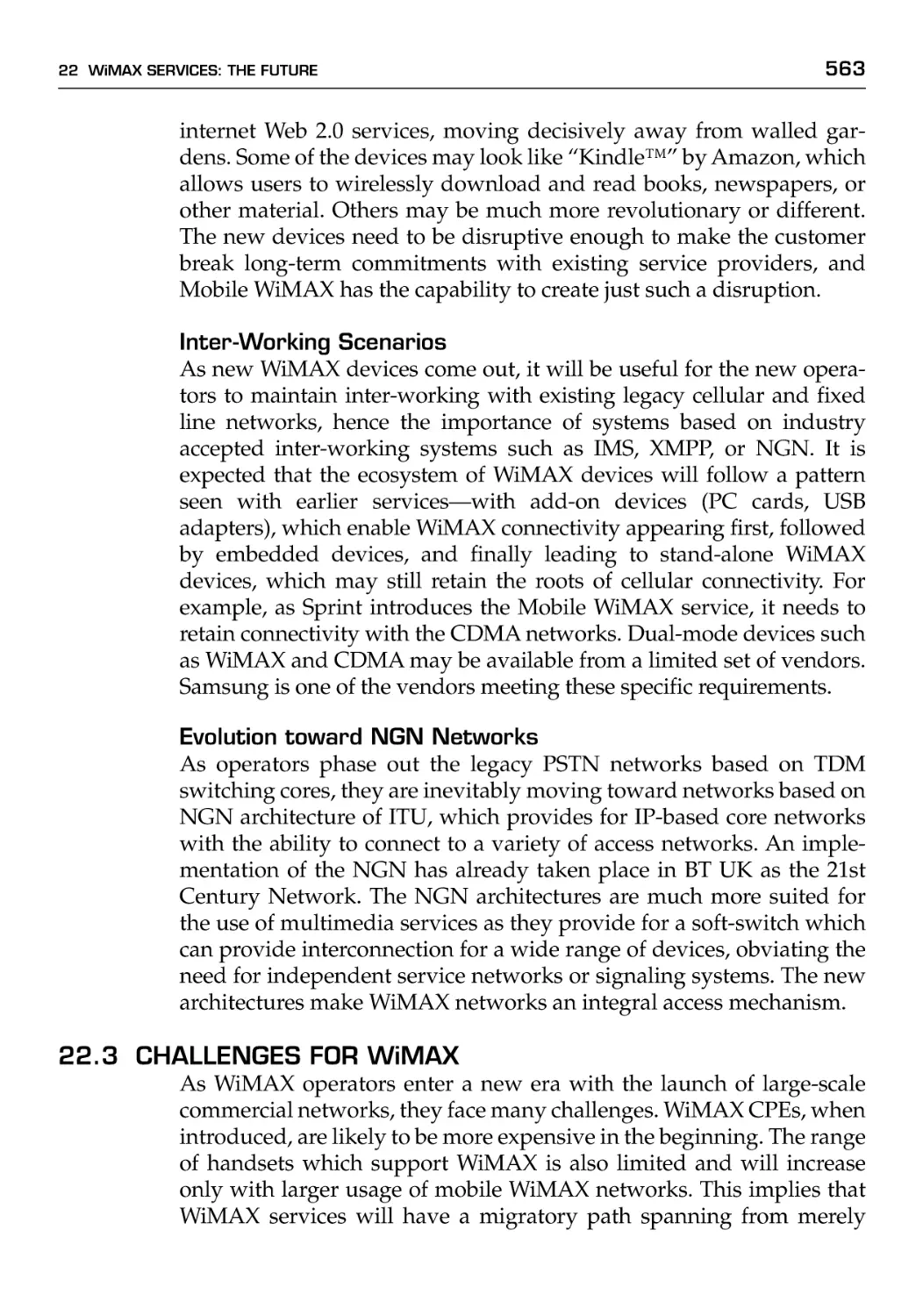 22.3 Challenges for WiMAX