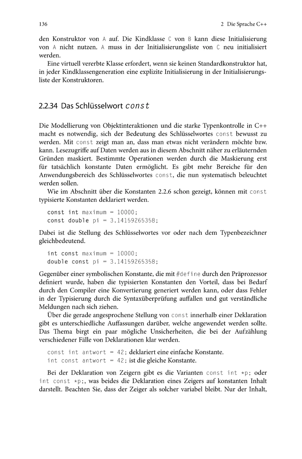 2.2.34 Das Schlüsselwort const