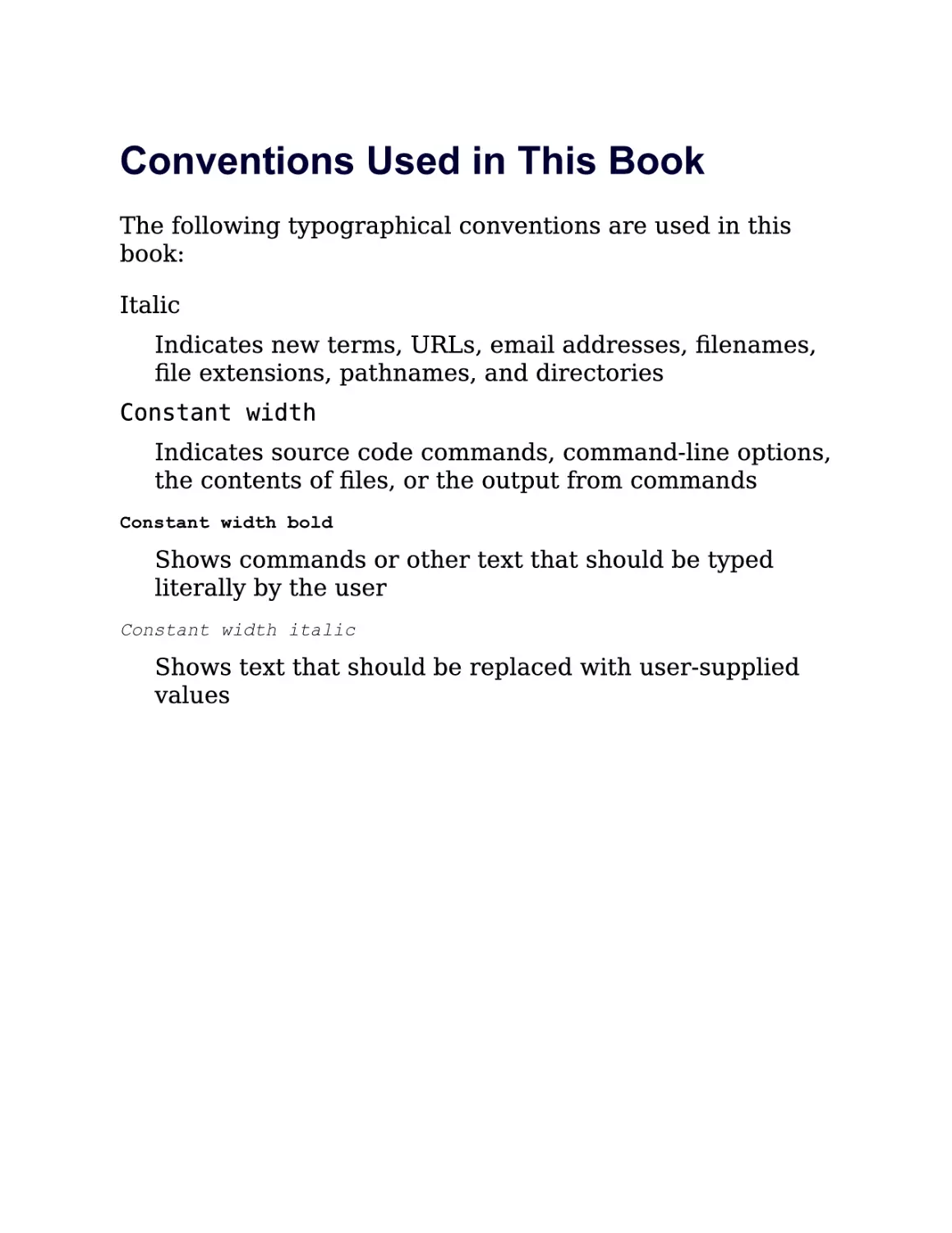 Conventions Used in This Book