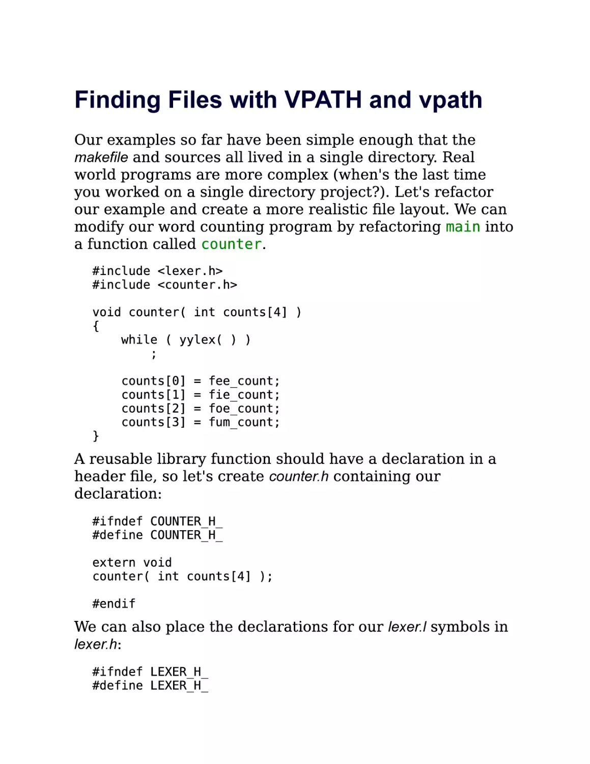 2.3. Finding Files with VPATH and vpath