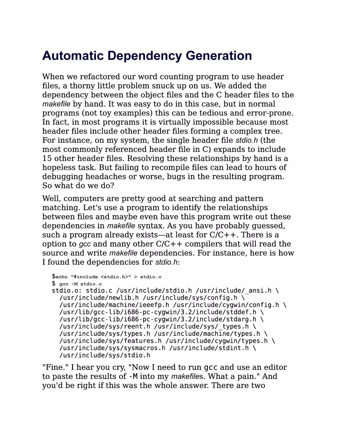 2.7. Automatic Dependency Generation