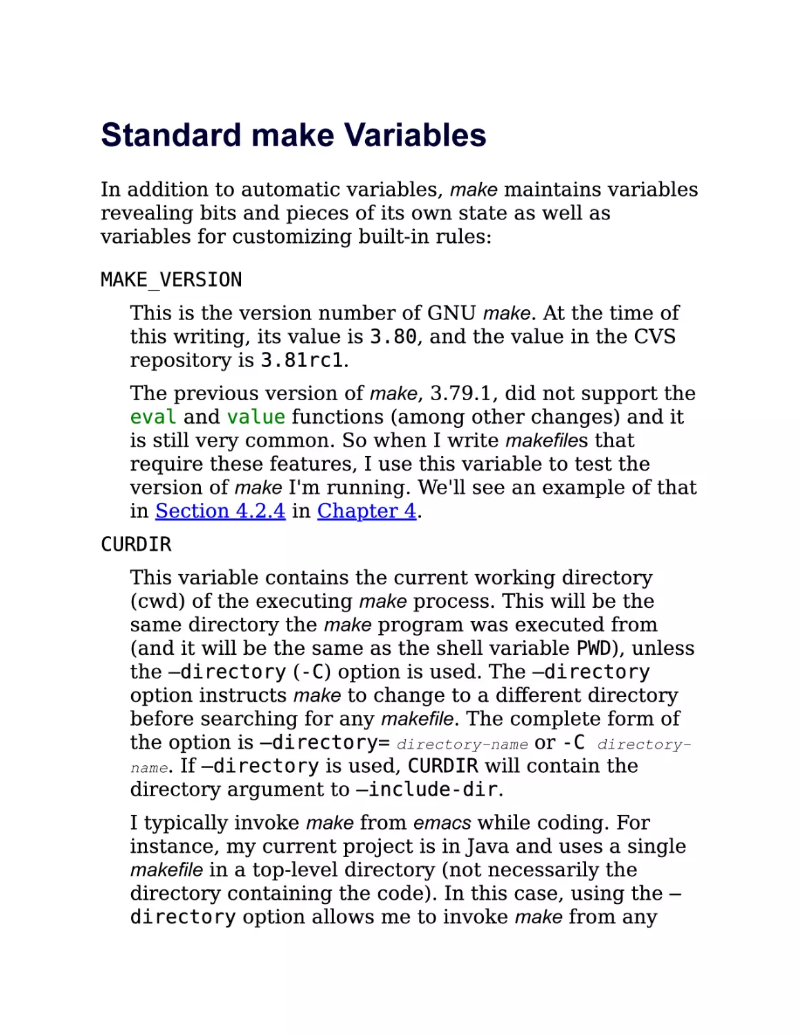 3.8. Standard make Variables