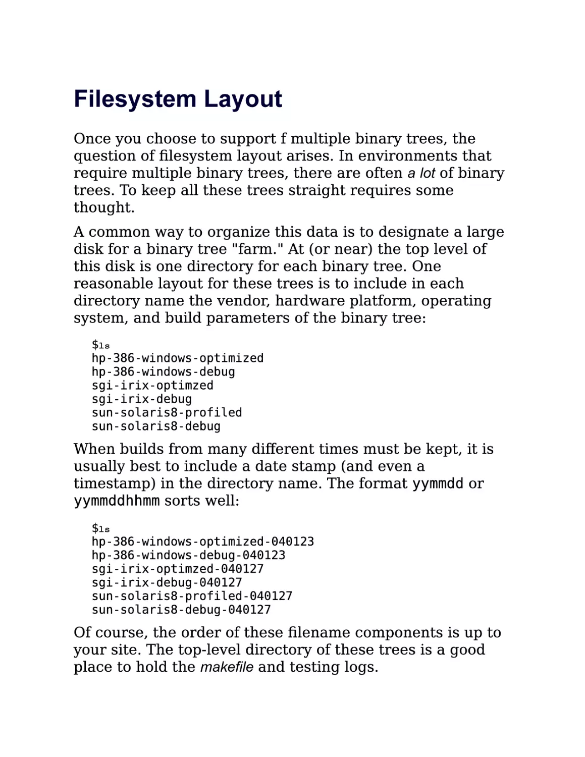 6.4. Filesystem Layout