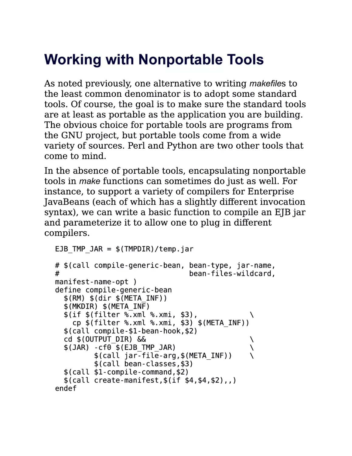 7.4. Working with Nonportable Tools