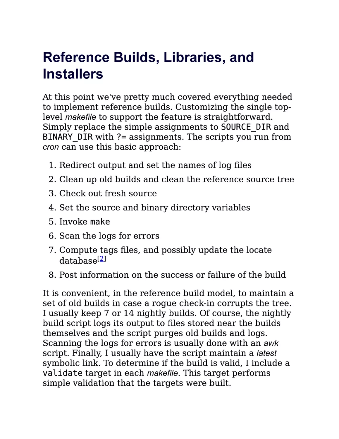 8.6. Reference Builds, Libraries, and Installers