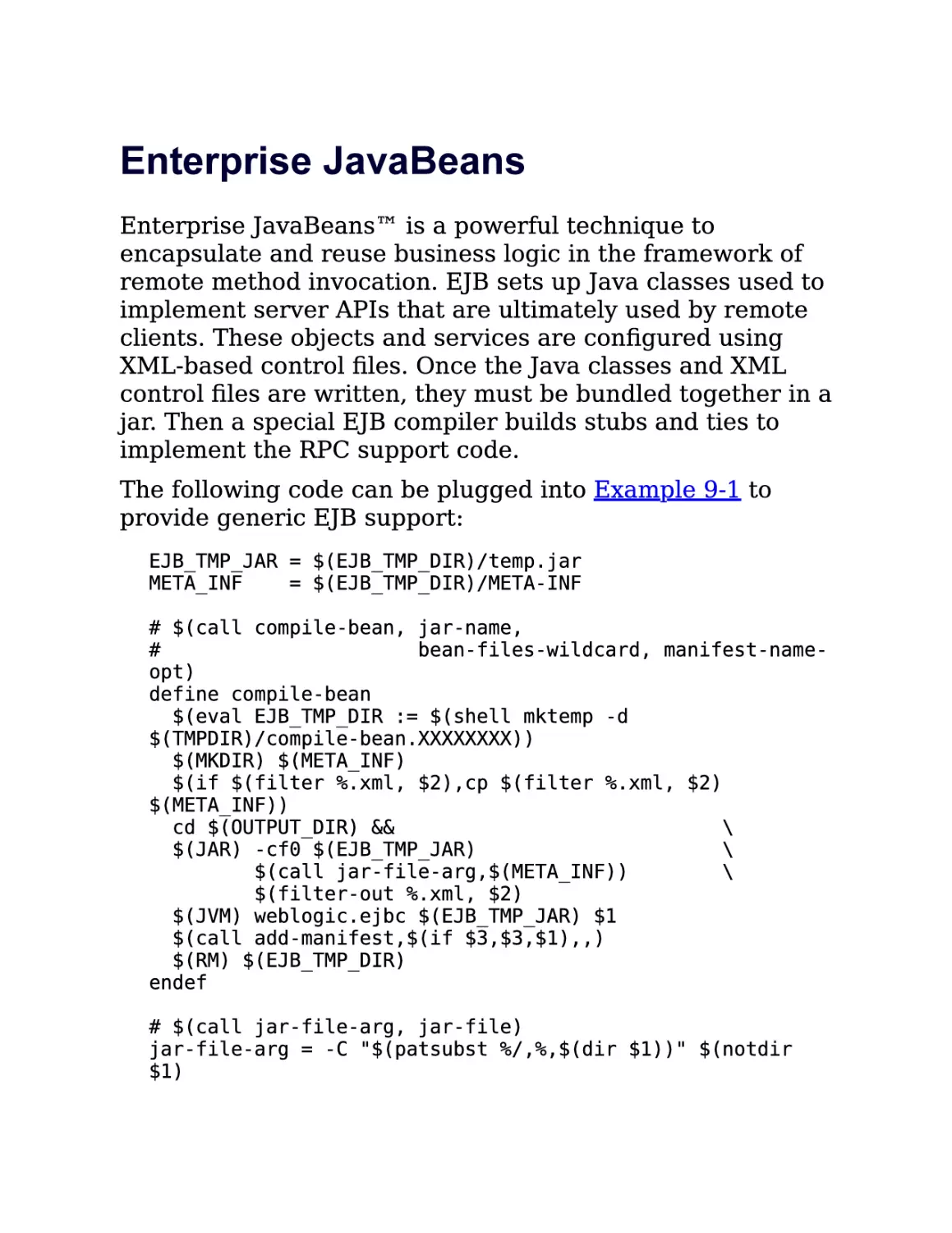 9.6. Enterprise JavaBeans