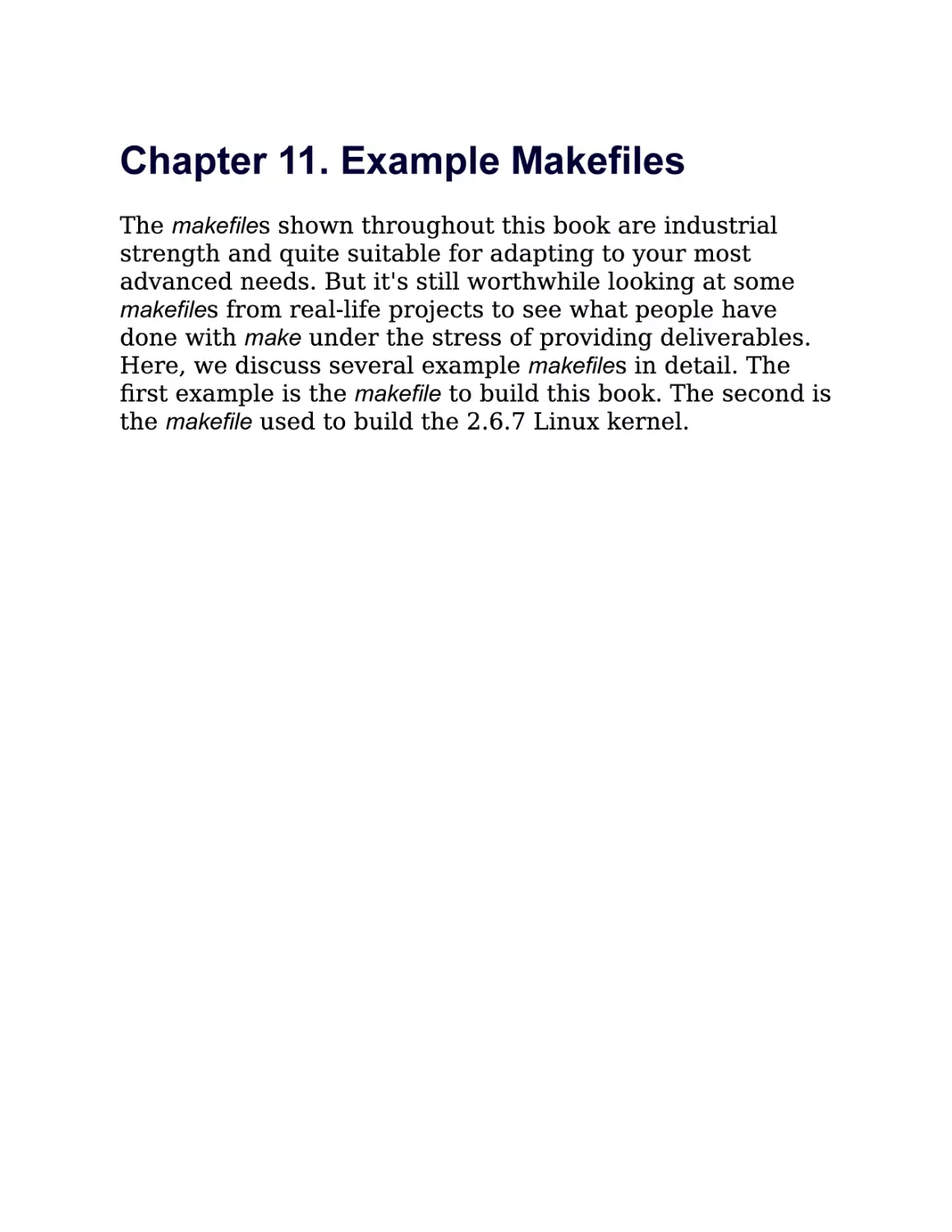 11. Example Makefiles